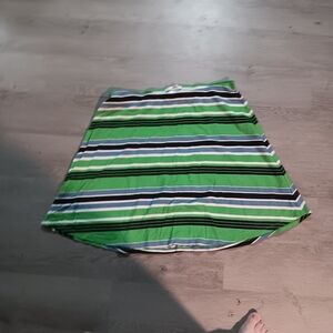 K Jordan Green and Blue Striped Mini Skirt